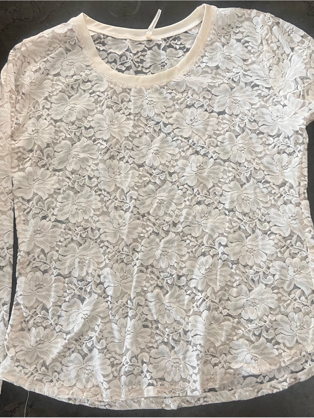 Roper White Floral Lace Short Sleeve Top